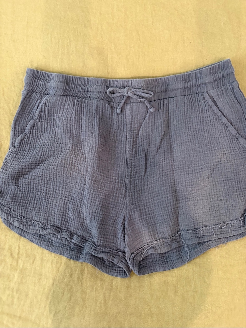 C&C California Slate Blue Gauze Drawstring Athletic Shorts